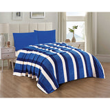 Queen size flannel striped printed single-layer blanket